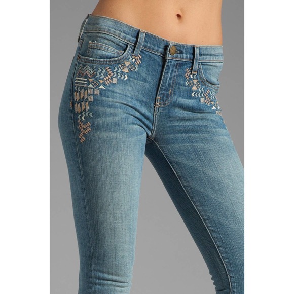 Current/Elliott Womens Size 24 The Rolled Skinny in Super Loved & Embroidery - Picture 9 of 9